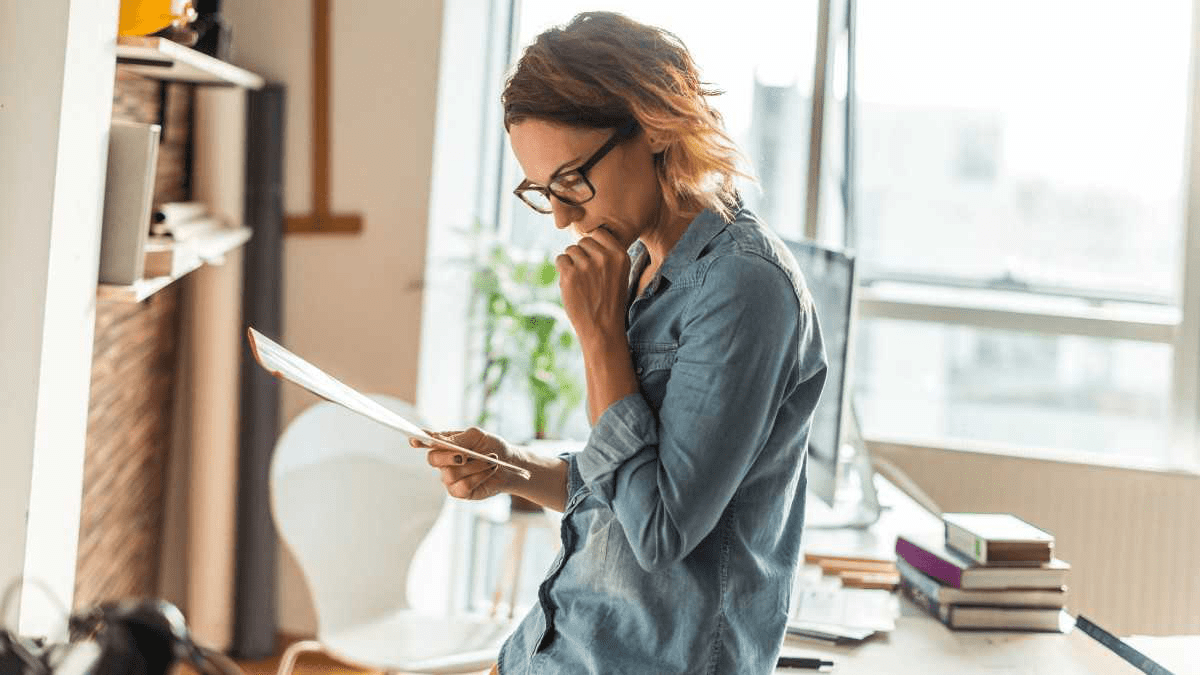 A medical school student reviewing her USMLE notes.